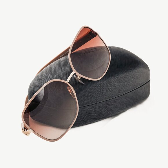 Salvatore Ferragamo SF150S Light Gold & Taupe Butterfly Sunglasses - Picture 10 of 10